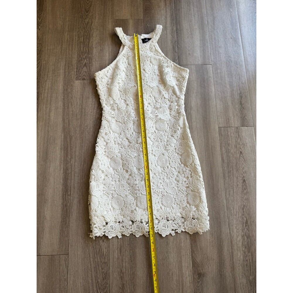Lulus Love Poem Lace Ivory White Sheath Dress Size M Innocent Euro Summer Mini - Picture 11 of 16